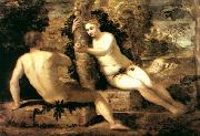 TINTORETTO, Jacopo Adam and Eve ar oil painting